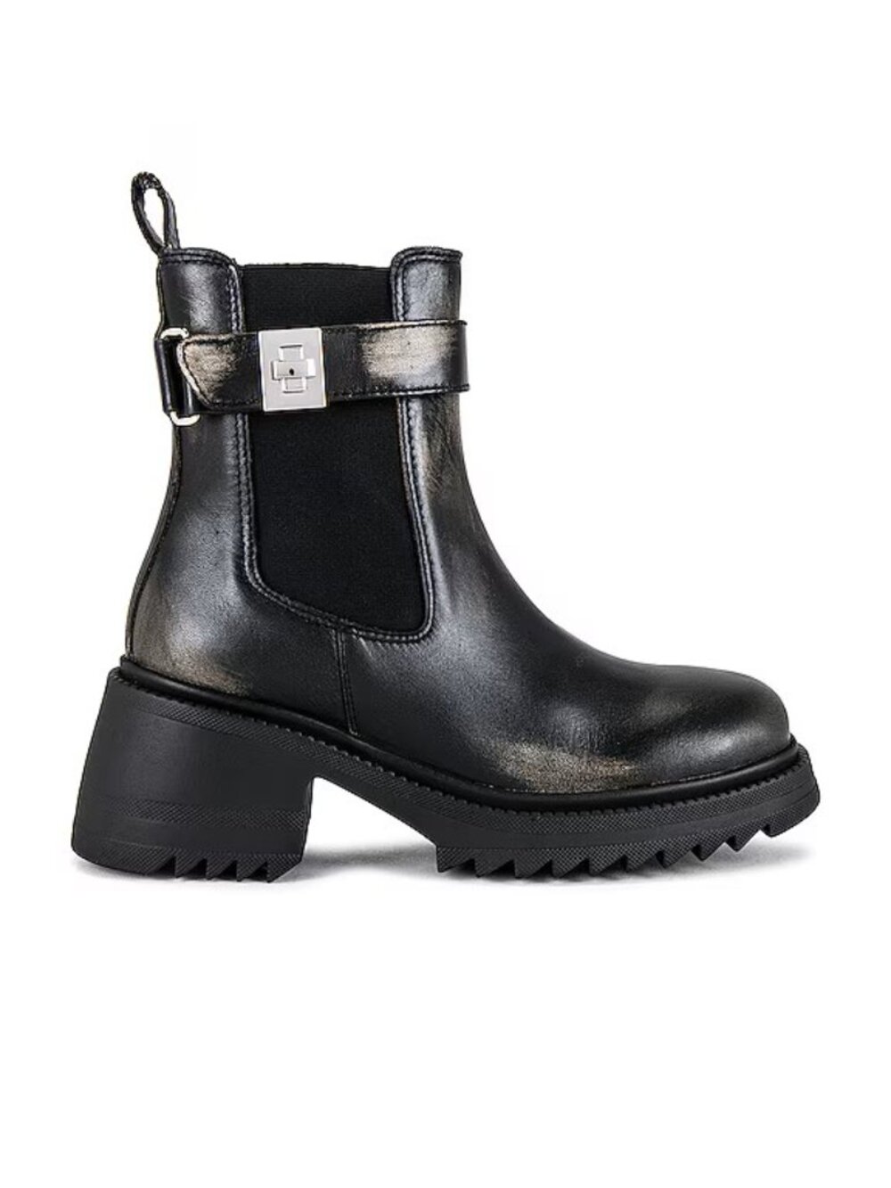 NWB Steve Madden Gates Women's Boots Black Leather Distressed (8.5M)
